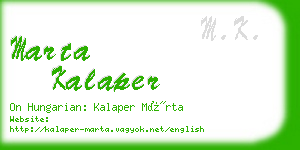 marta kalaper business card